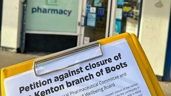 Petition form outside Boots - Kenton