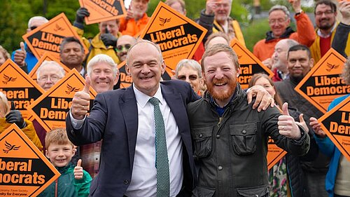 Ed Davey with Newcastle Lib Dem activists