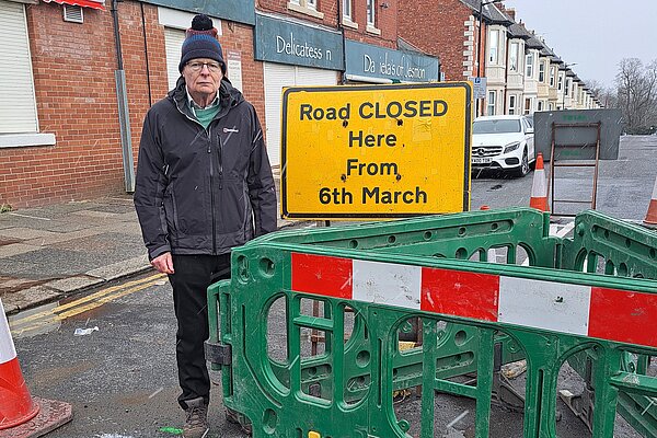 Gerry Keating at one of the LTN bollards