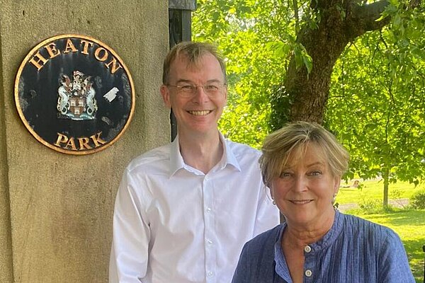 Mark and Jude outside Heaton Park