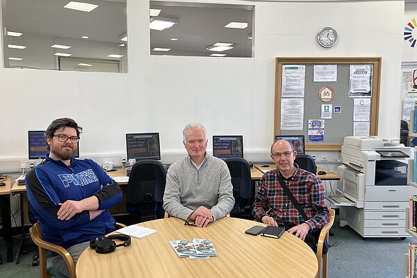James, Philip and Peter at a Jesmond Library Surgery