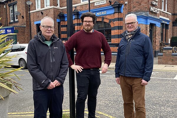 Gerry, James & Philip standing together on Osborne Road