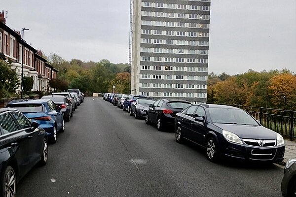 Cars parked in Jesmond Vale