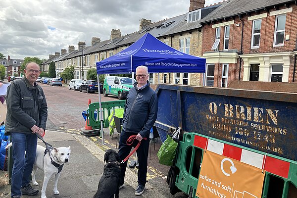 Peter and Philip, with Marley & Bridgit at Pop-Up Recycling Centre 