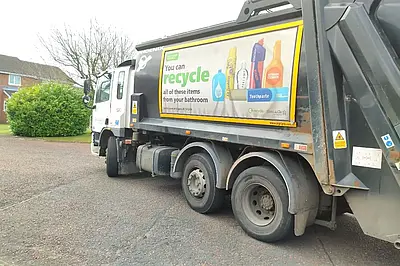 Bin lorry with recycling