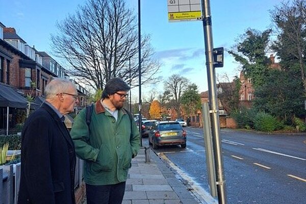 Gerrry & James at a Q3 bus stop on Osborne Road