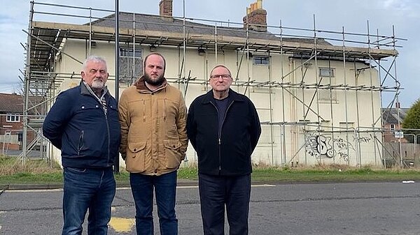 Peter, Rob and John in front of The Trap