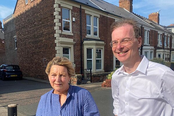 Jude and Mark at the end of Mundella Terrace