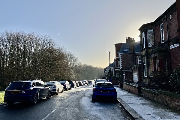 Cars parked in Jesmond Vale