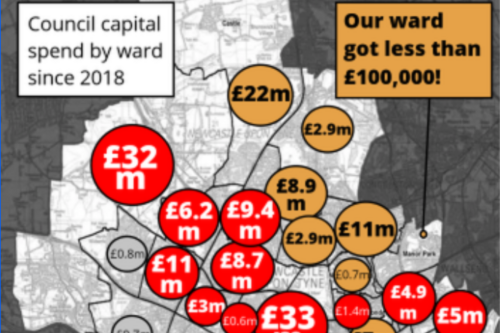 map showing ward spending