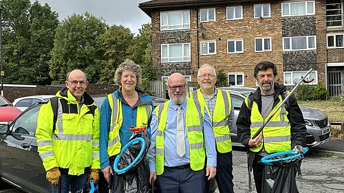Stephen Kelly with fellow Lib Dems at a Throckley litter pick